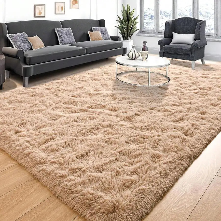 Modern Soft Shag Rug For Bedroom And Living Room With Plush Carpet