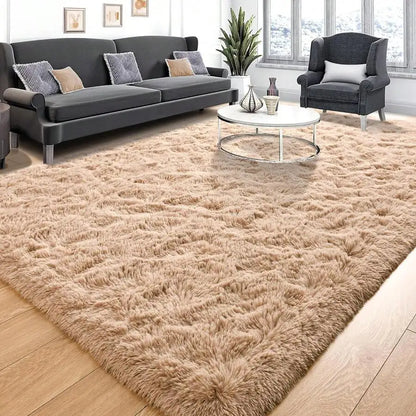 Modern Soft Shag Rug For Bedroom And Living Room With Plush Carpet