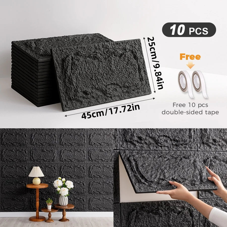 CHEE LYEE 3D Self Adhesive Stone Wall Panels Indoor Outdoor