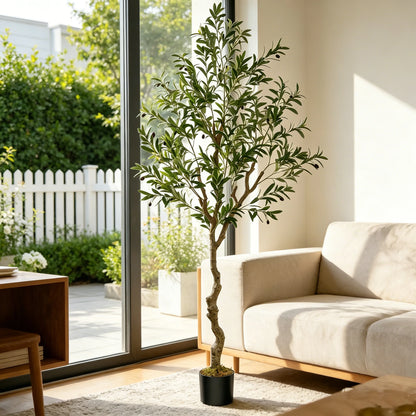 Olitree Artificial Olive Tree With Planter Pot And Realistic Foliage