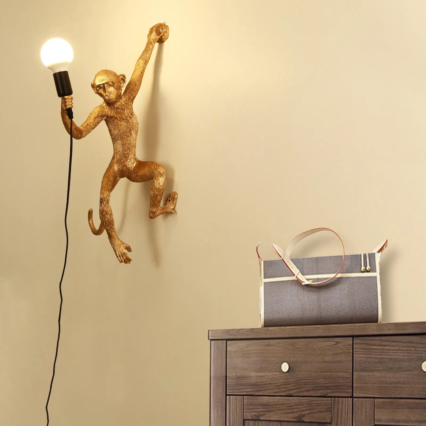 Retro Resin Monkey Wall Light With Switch