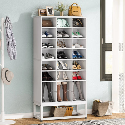 Tribesigns Wooden Shoe Cabinet Eight Tier Display Shelf Rack
