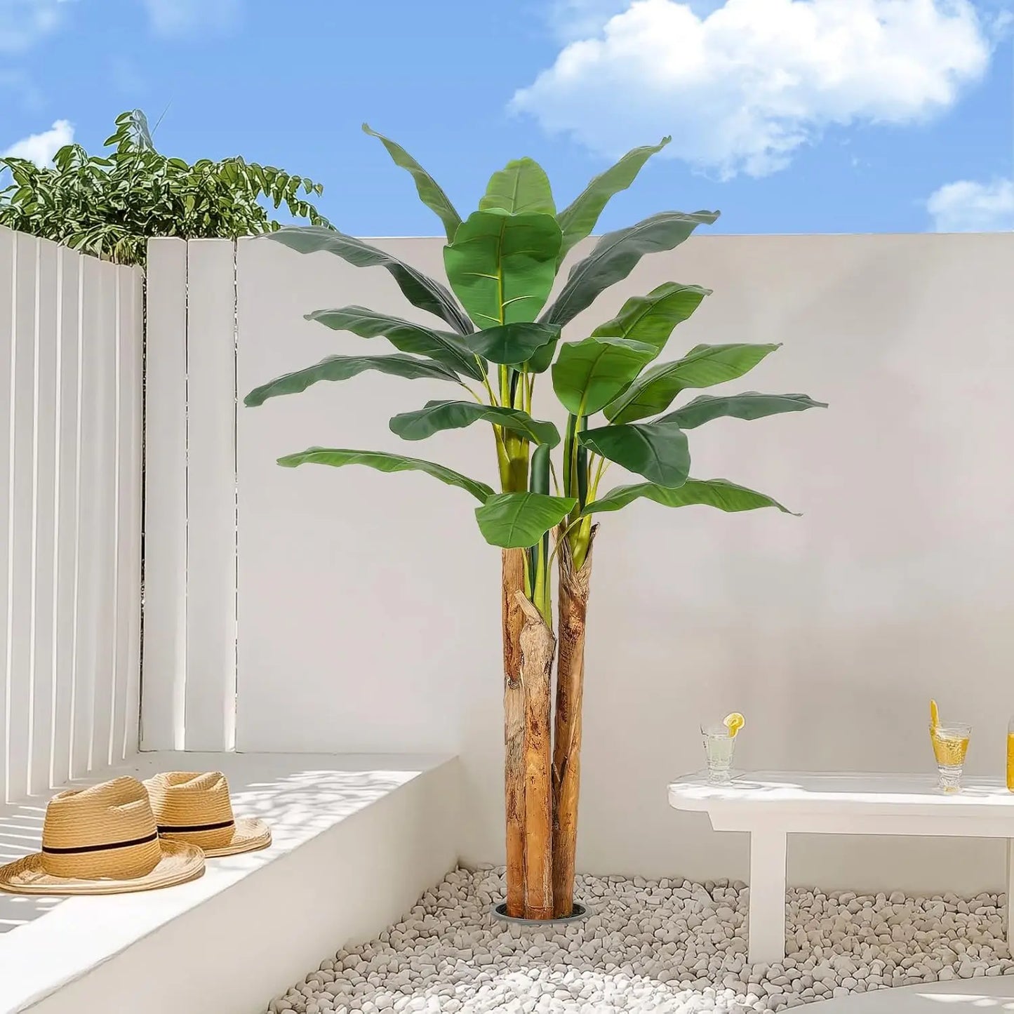 HiMISS Artificial Banana Tree In Planter For Home Office Decor