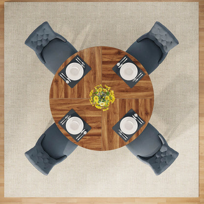 Tribesigns Round Dining Table Farmhouse Style For Dining Room