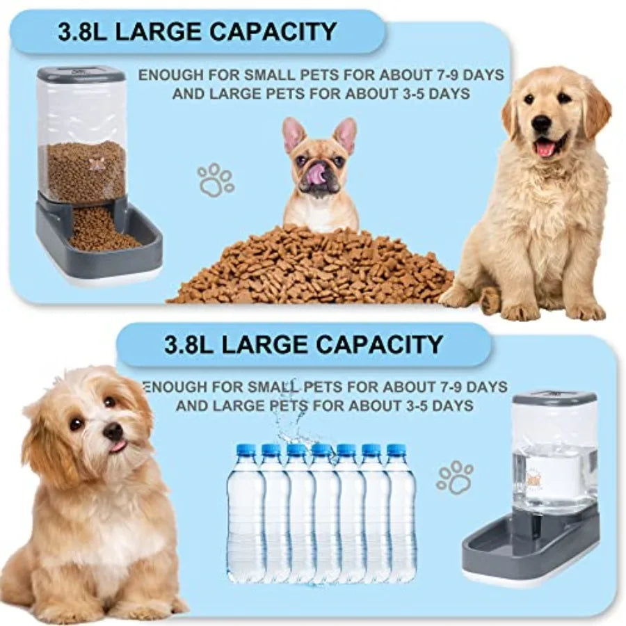 Automatic Cat Feeder With Gravity Food And Water Dispenser Bowl