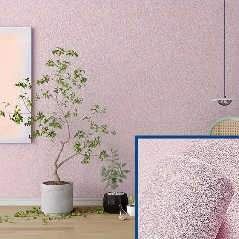 NONECN Linen 3D Foam Wallpaper Self-Adhesive PVC Waterproof Backdrop
