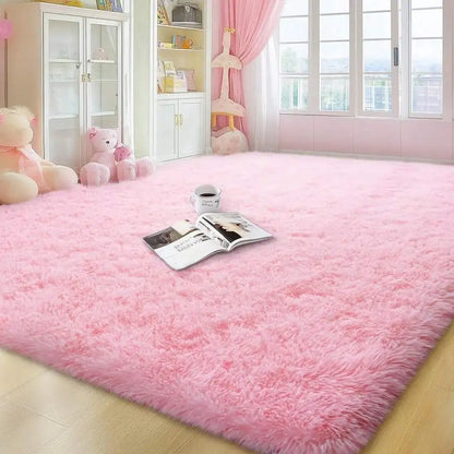 Modern Soft Shag Rug For Bedroom And Living Room With Plush Carpet