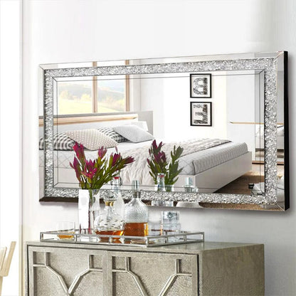 Crystal Crush Diamond Wall Mirror Framed Rectangle