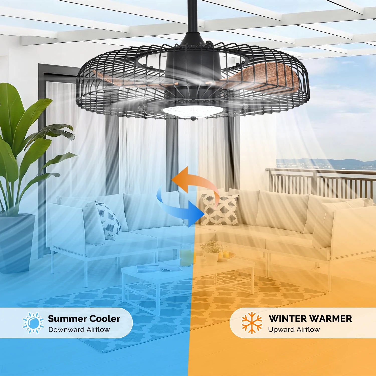 Orison 24 Inch Outdoor Ceiling Fan With Light And Remote