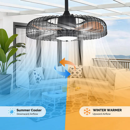 Orison 24 Inch Outdoor Ceiling Fan With Light And Remote