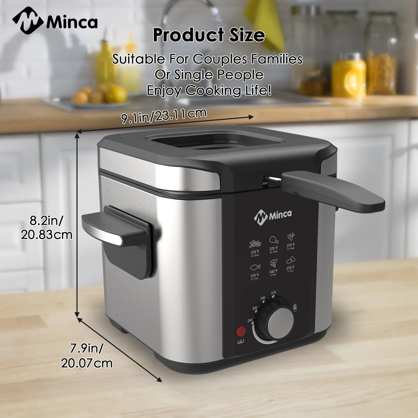 Minca Electric Deep Fryer With Viewing Window And Removable Basket