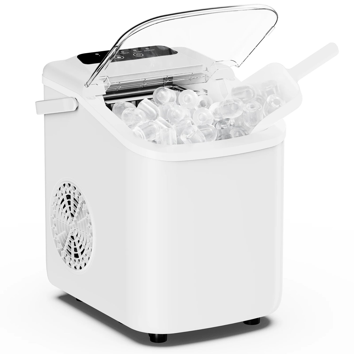 Portable Countertop Ice Maker With Rapid Ice Production And Handle