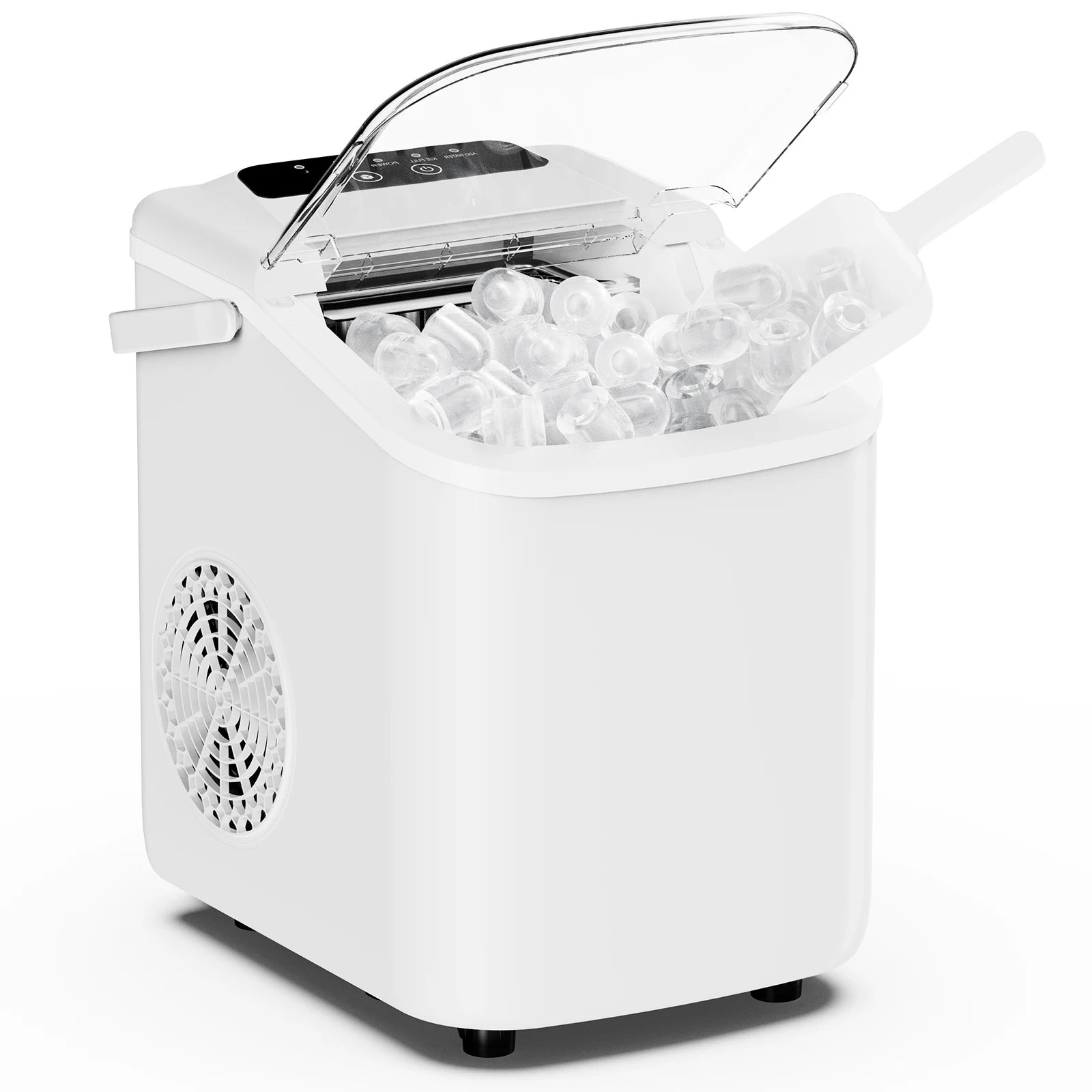 Portable Countertop Ice Maker With Rapid Ice Production And Handle
