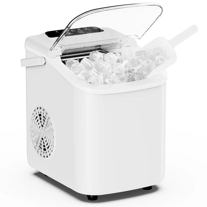 Portable Countertop Ice Maker With Rapid Ice Production And Handle