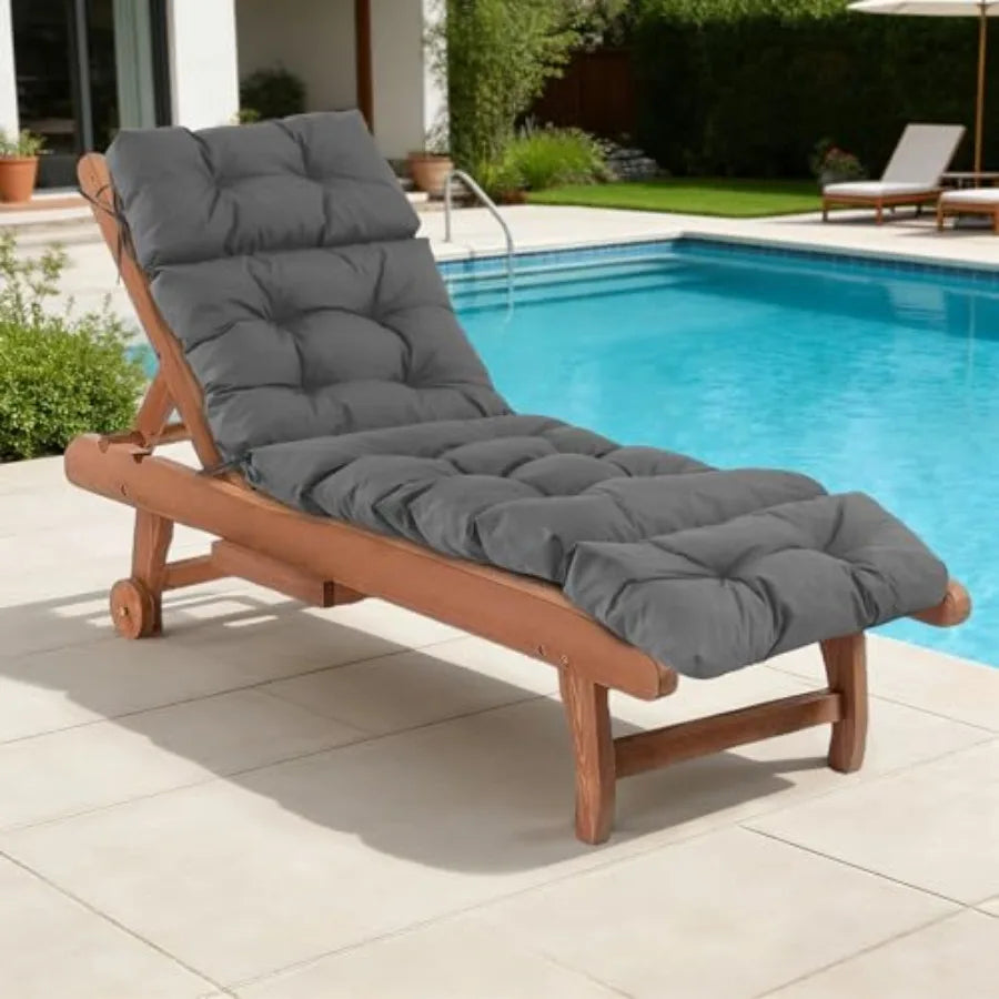 Outdoor Chaise Lounge Cushion Waterproof Fade Resistant For Patio Furniture