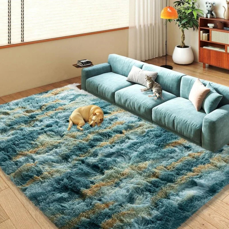 Modern Soft Shag Rug For Bedroom And Living Room With Plush Carpet
