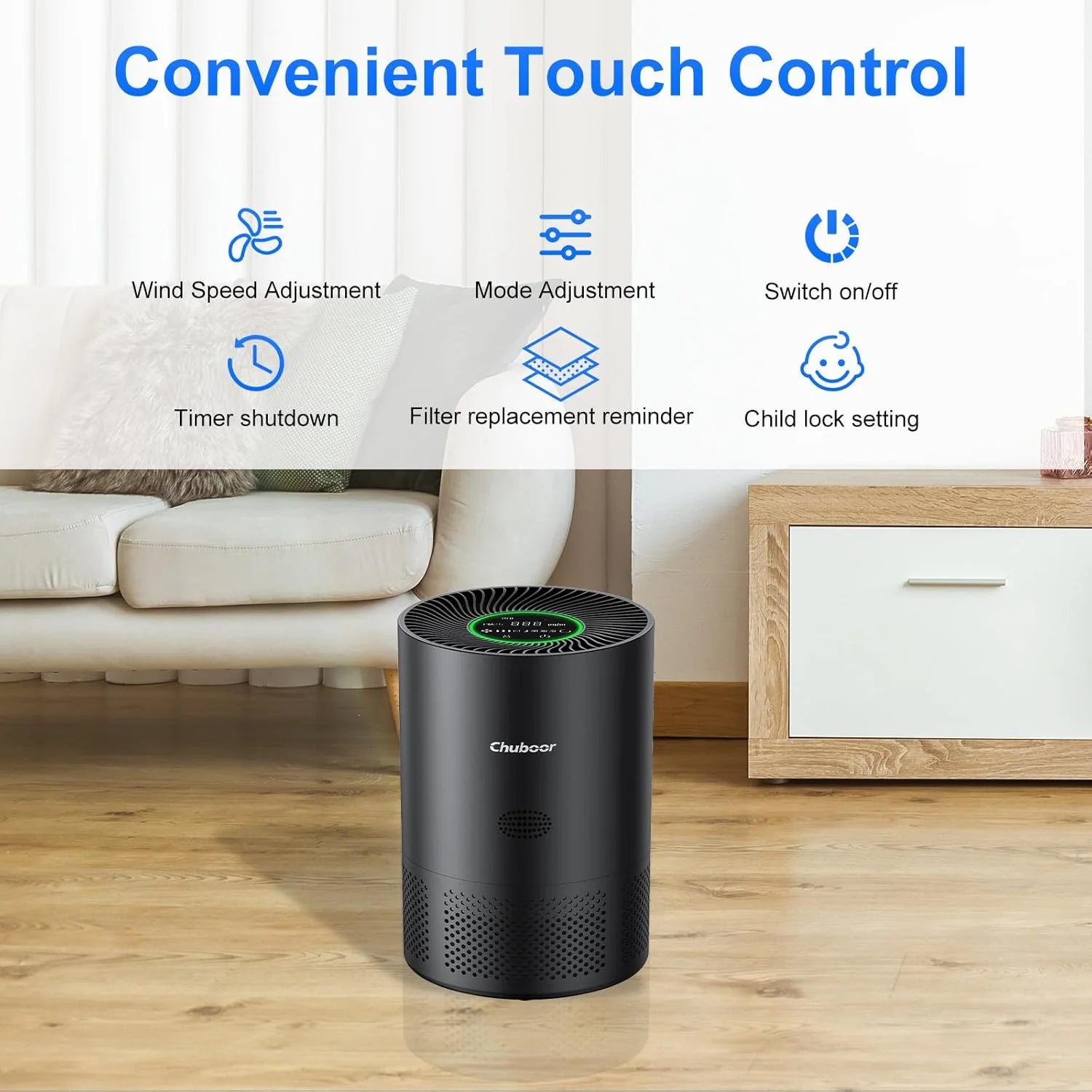 Chuboor H13 True HEPA Air Purifier For Home PM2.5 Odor