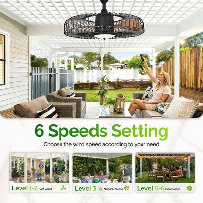 Orison 24 Inch Outdoor Ceiling Fan With Light And Remote