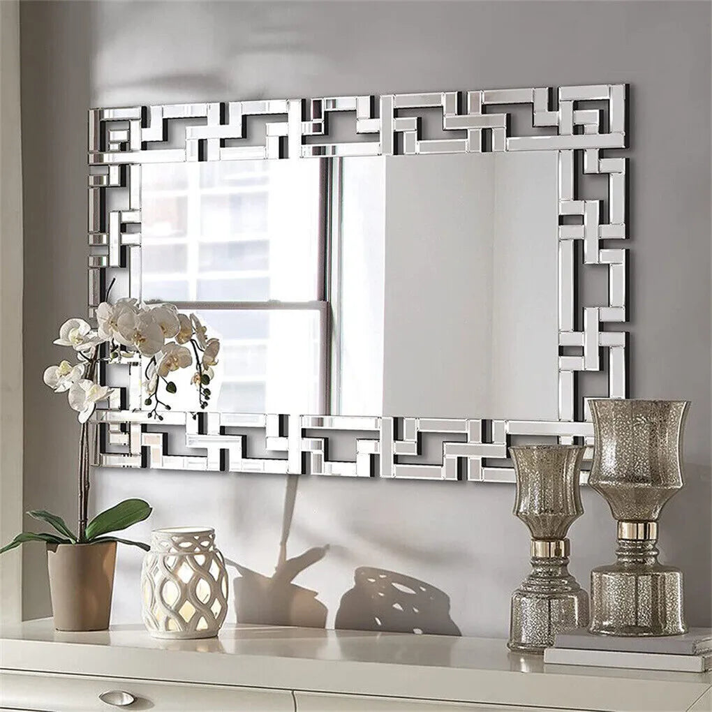 Venetian Art Mirror With Beveled Glass Edge For Living Room And Bathroom