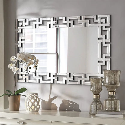 Venetian Art Mirror With Beveled Glass Edge For Living Room And Bathroom