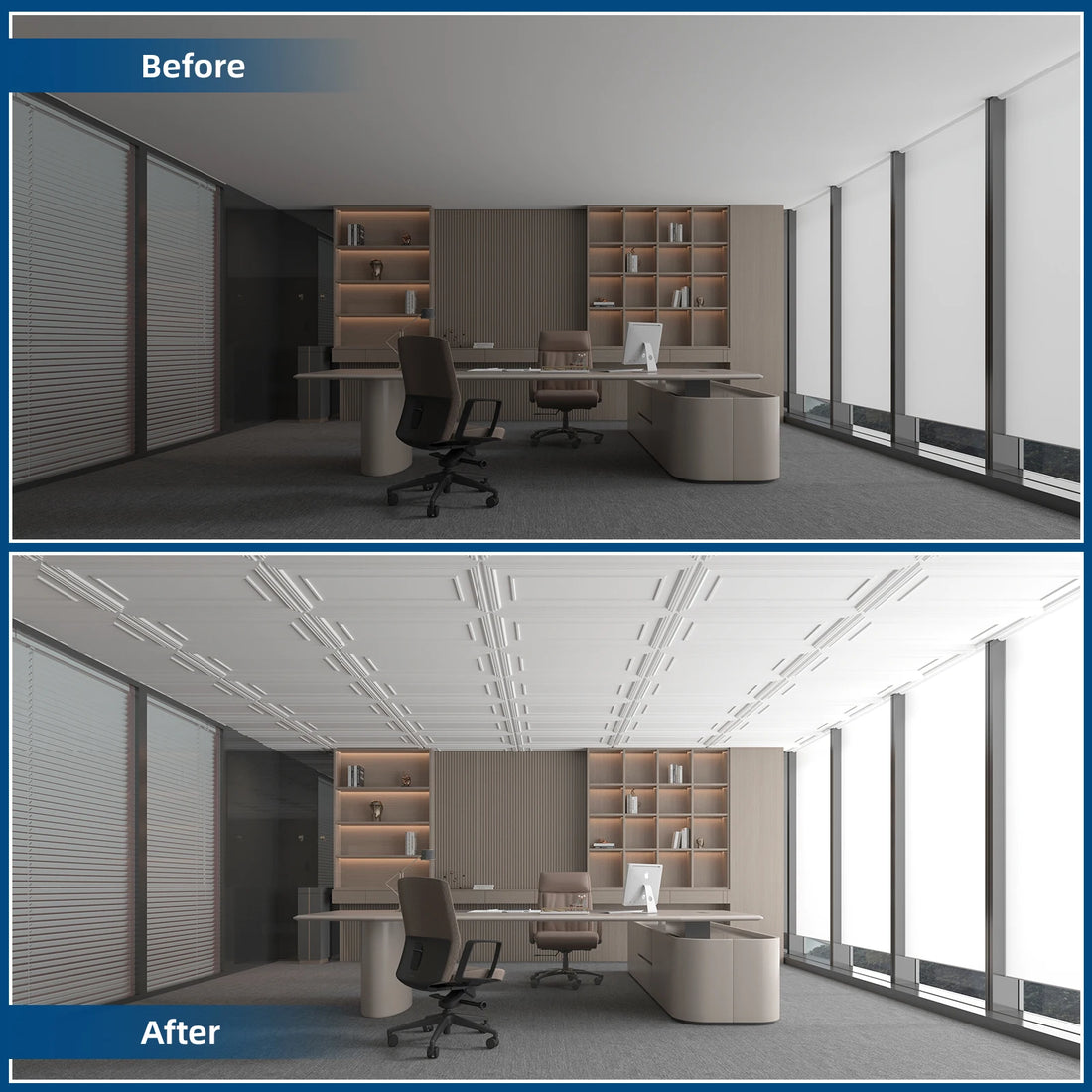 Art3d 3D Drop Ceiling Panels With Fireproof Sound Absorption