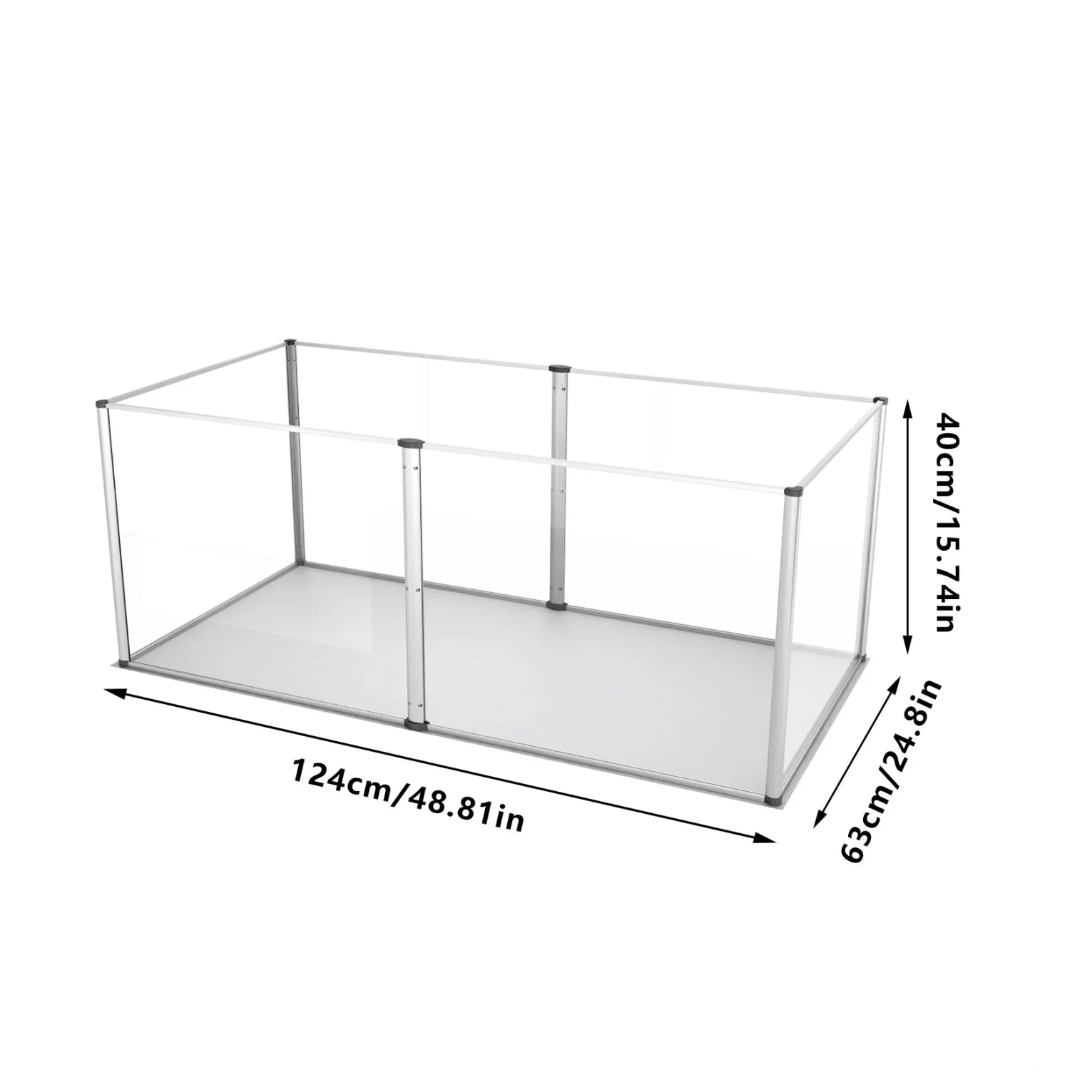 Clear Acrylic Hamster Play Pen 6 Panels Enclosure With Waterproof Floor Pad