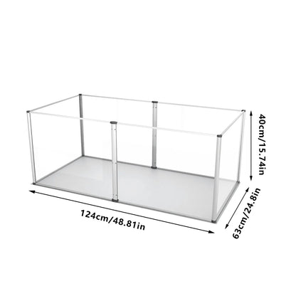Clear Acrylic Hamster Play Pen 6 Panels Enclosure With Waterproof Floor Pad