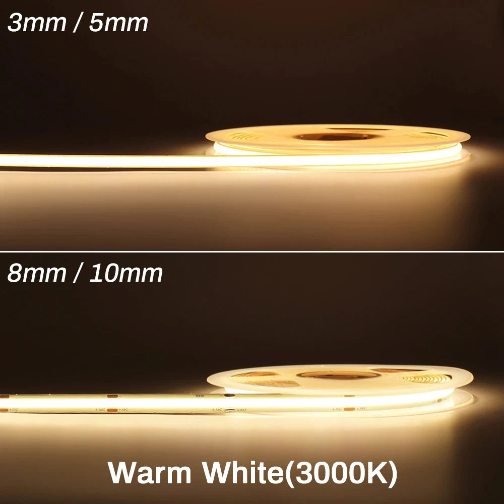 Cooleeon COB LED Strip 12V Dimmable Tape Lighting