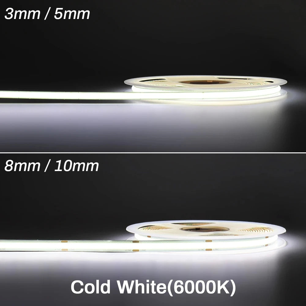 Cooleeon COB LED Strip 12V Dimmable Tape Lighting