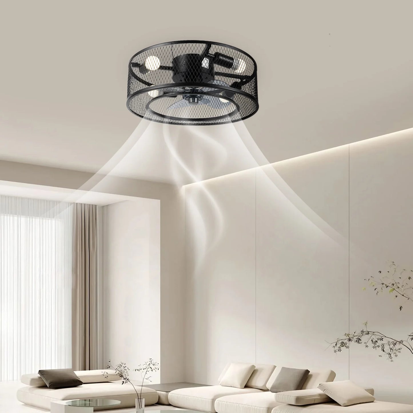 Ceiling Fan Light With E27 Base 40W For Living Rooms