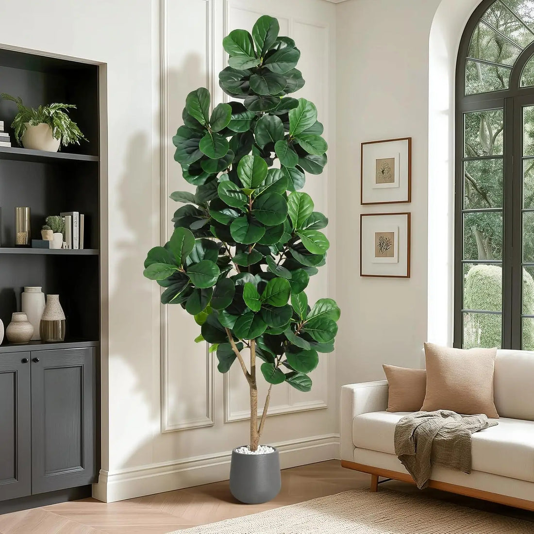 HiMISSCN Fiddle Leaf Fig Tree Artificial In Planter Pot