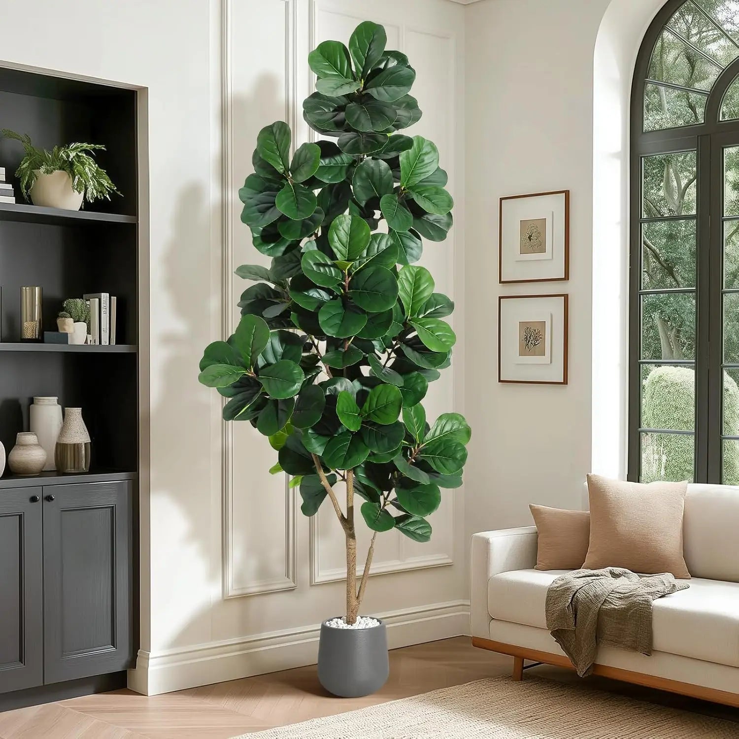 HiMISSCN Fiddle Leaf Fig Tree Artificial In Planter Pot