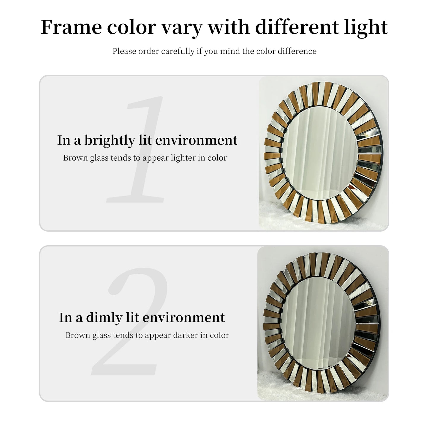 Round Starburst Decorative Wall Mirror For Living Room Bedroom Bathroom