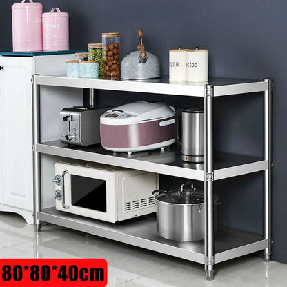 Stainless Steel Heavy Duty Storage Shelving Rack Three Tier Kitchen