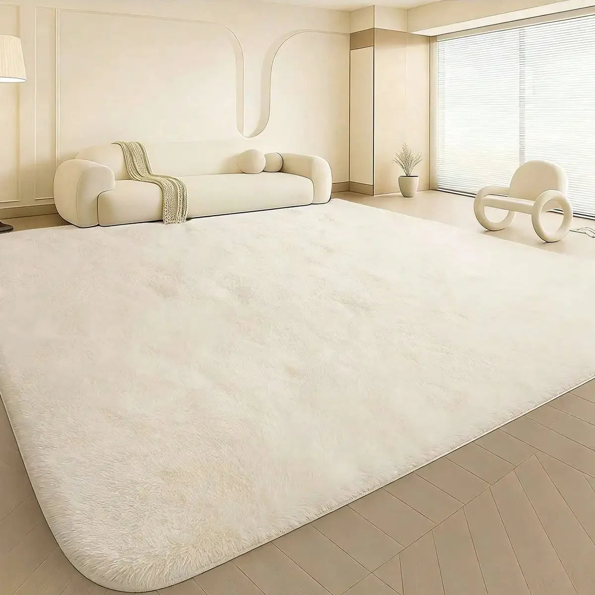 Eluckya Plush Thick Long Pile Carpet Non Slip Area Rug