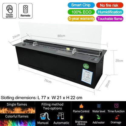 AFLYEVER Intelligent Water Replenishment Fireplace With 3D Atomization