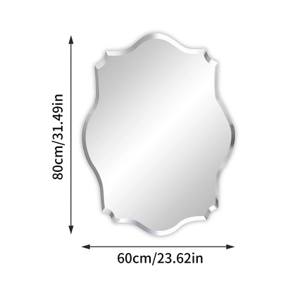 Wisfor Wall Mirror Scalloped Frameless Beveled Edge Polished For Bathroom