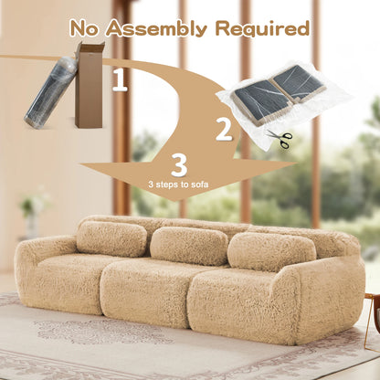 Modern Plush Modular Sectional Sofa With Pillows