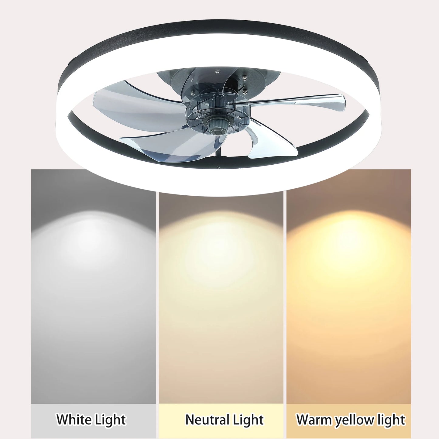 ARLGSITE LED Ceiling Fan Light With Remote Dimmable 6-Speed