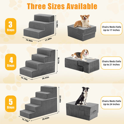 Curved Foam Dog Stairs With Non Slip Grip For Pets