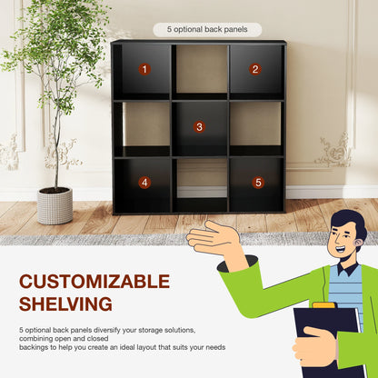 JHK Cube Storage Organizer Wood Shelf Bookcase For Living Room
