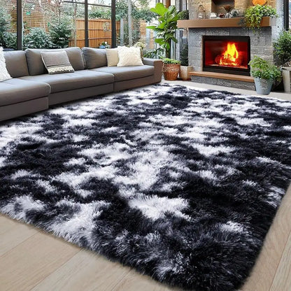 Modern Soft Shag Rug For Bedroom And Living Room With Plush Carpet
