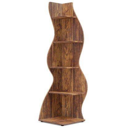 Tribesigns 5-Tier Corner Shelf Wall Bookcase and Plant Stand