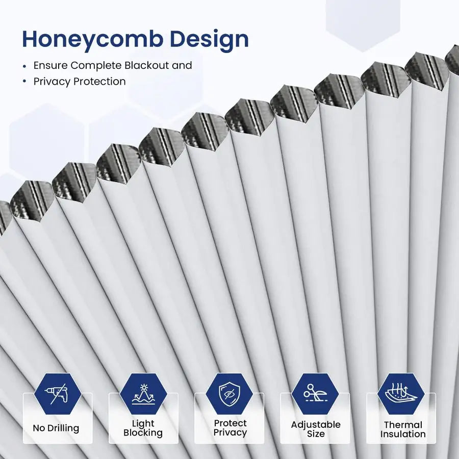 Arch Shades Cordless Blackout Honeycomb Blinds No Drill 2 Pack