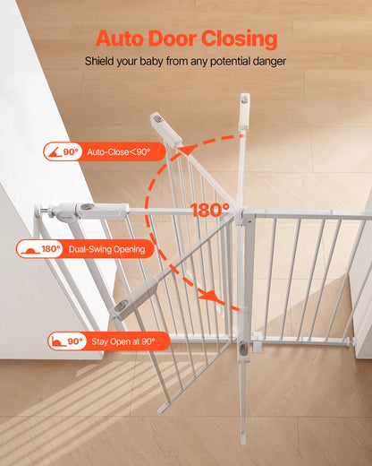 SucceBuy Walk Through Baby And Dog Gate For Home Safety