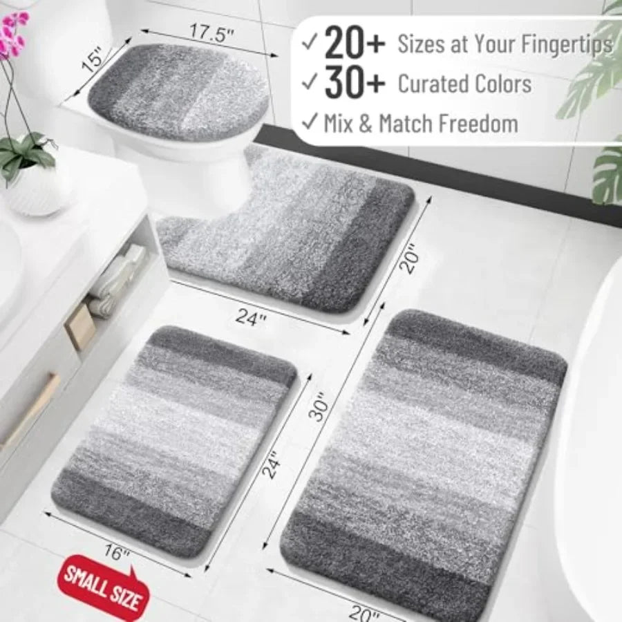 Extra Soft Microfiber Bath Rug with Non Slip Rubber Backing
