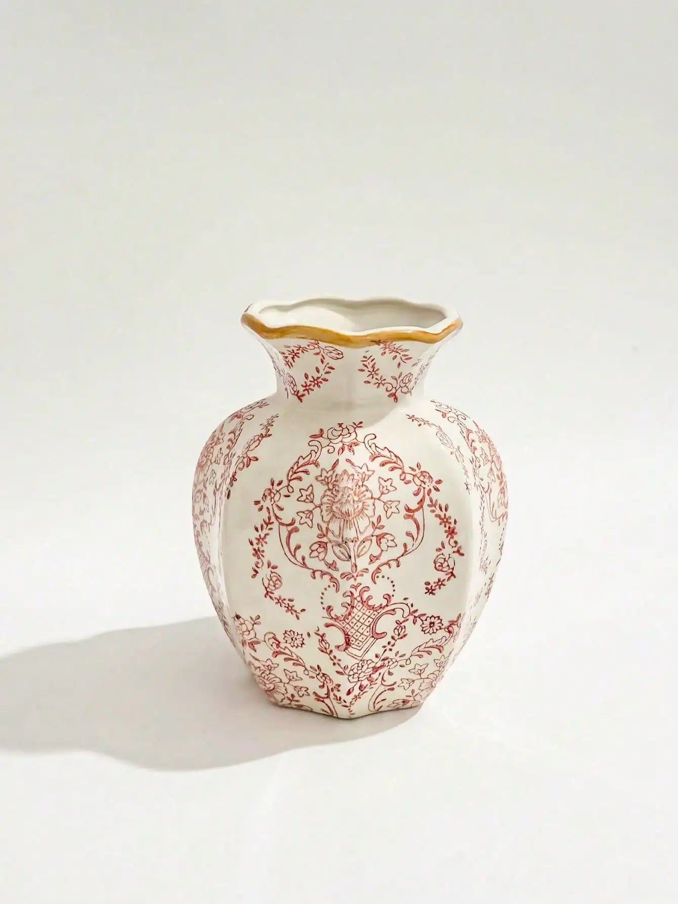 Porcelain Vase Chinese Retro Floral Decor Living Room Office