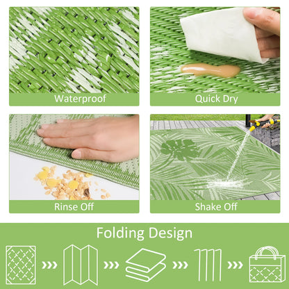 Outdoor Rug Waterproof Recycled Plastic Straw Patio Carpet