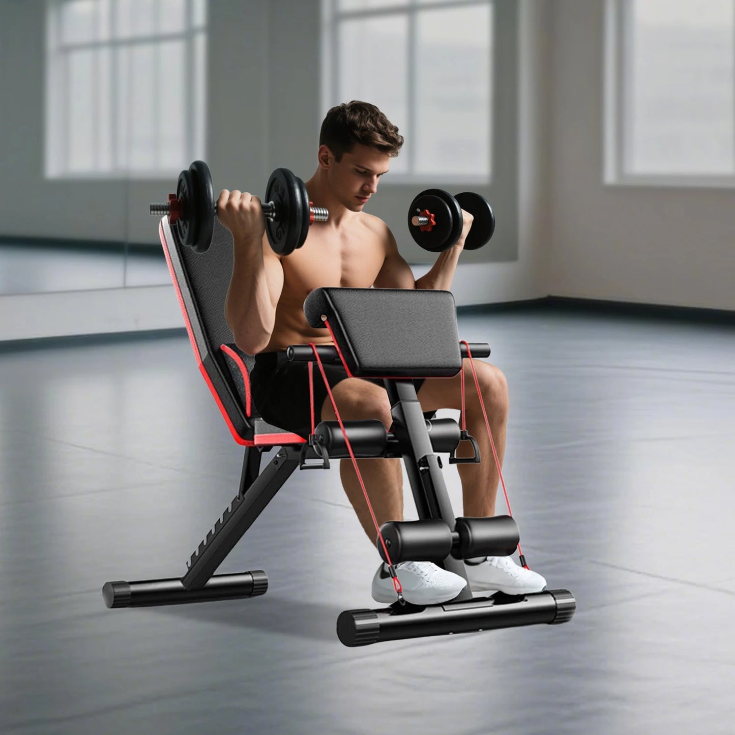 Fitness Bench Adjustable Strength Training Multifunctional Stool