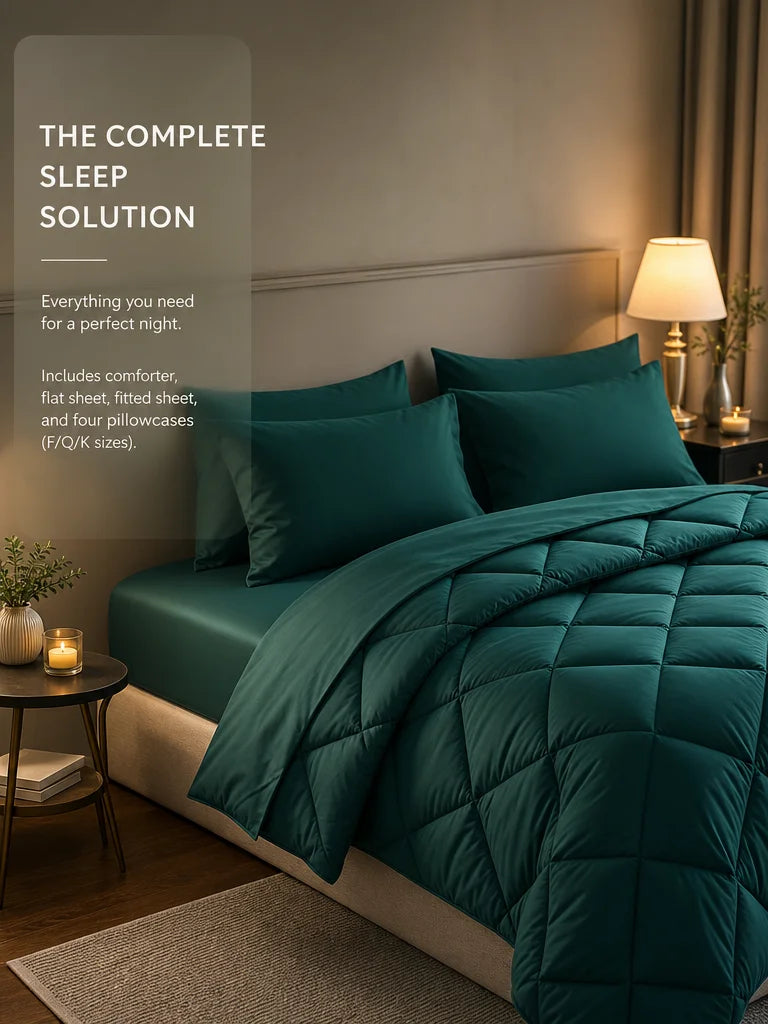EasYum 5 To 7 Piece Bedding Set Comforter Flat Fitted Pillowcases